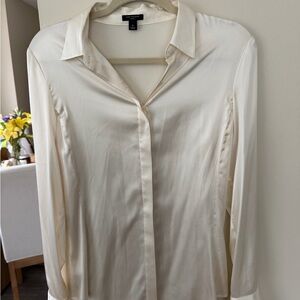 Ann Taylor Cream Silk Blouse